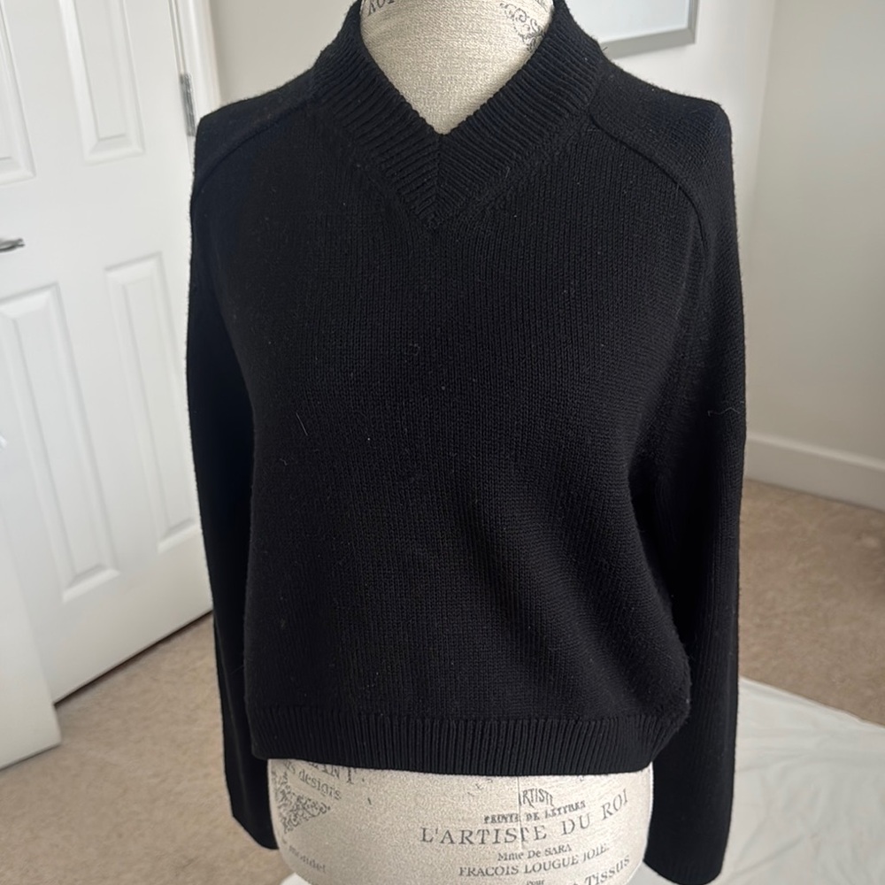 COS Classic Black V-Neck Sweater
